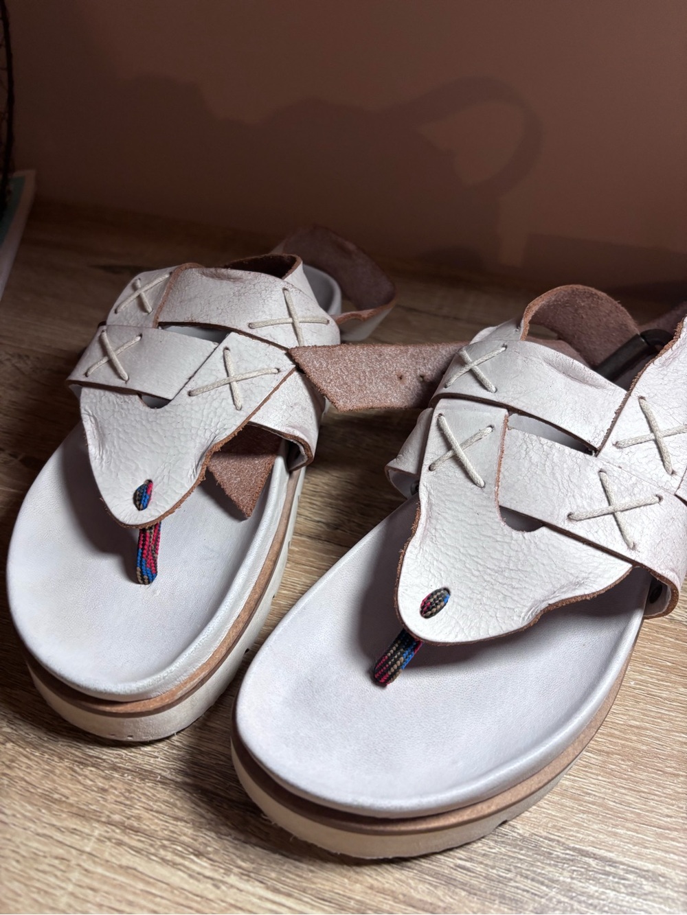Free People White Valencia Wrap Platform Sandal